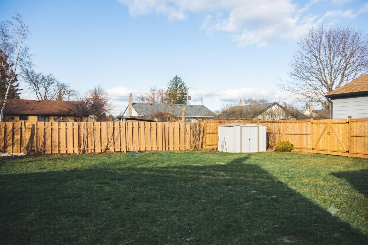 Backyard fence before and after pressure washing